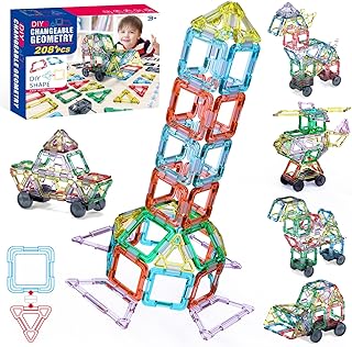 JUQU Building Toys for Kids 208 PCS Building Blocks Kit STEM Toys-Creative Activities Tiles Set-Interlocking Connect Building Sets-Educational Toys for Boys and Grils Ages 4-8 4 5 6 7 8-12 Years Old