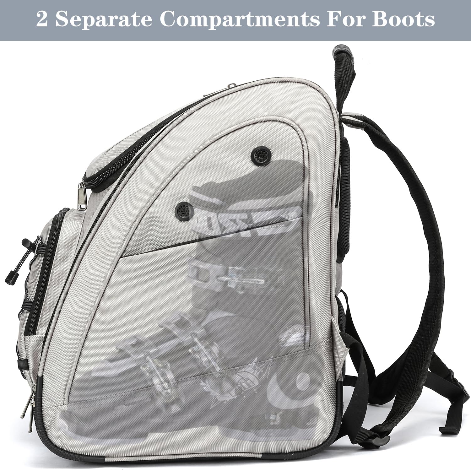 Sac à dos pour bottes de ski pour homme ou femme 50 L - Sac de voyage pour chaussures de ski, skate, lunettes, gants, accessoires de ski