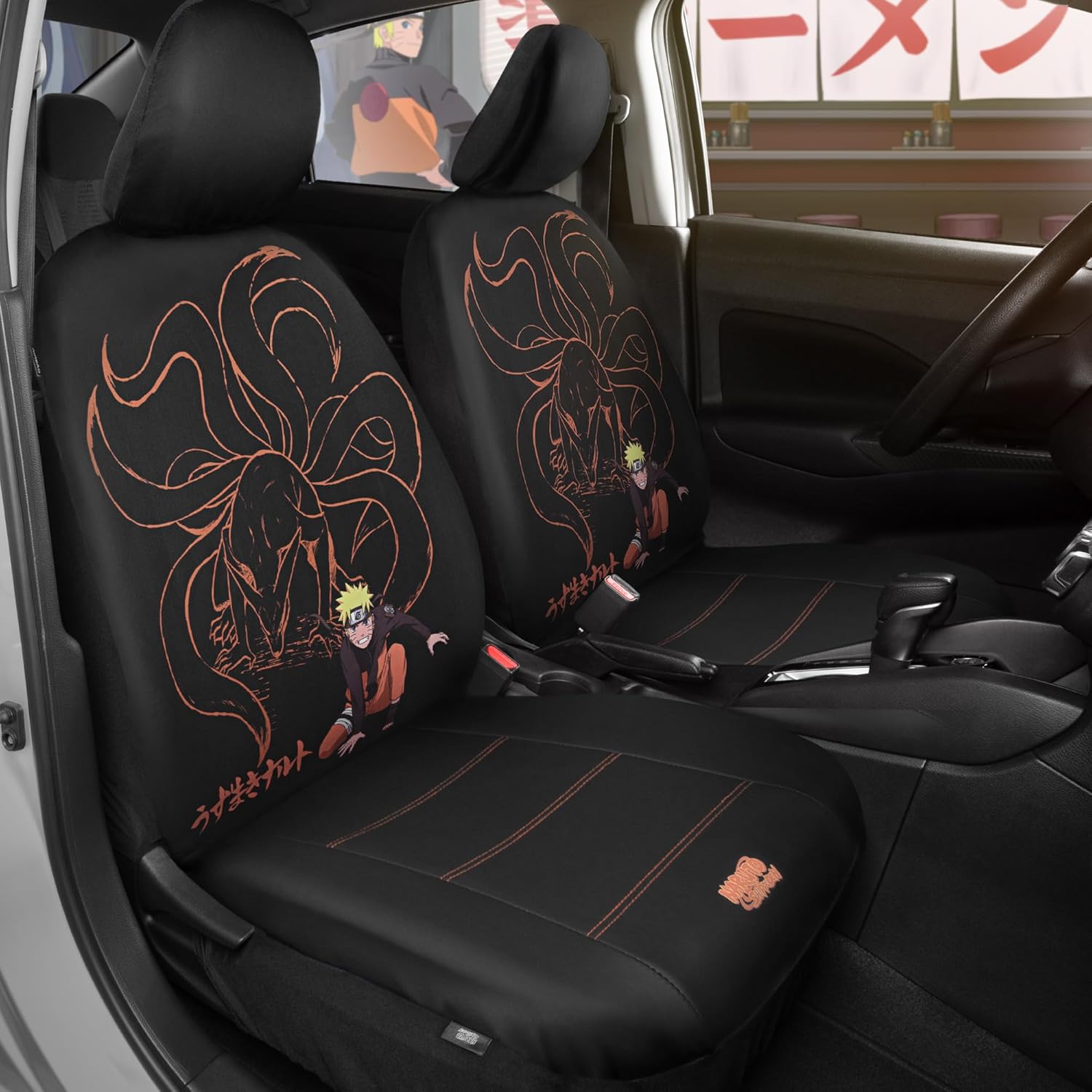 Naruto Shippuden Front Seat Covers – 2-Pack Semi-Universal Fit for Cars, Trucks & SUVs – Officially Licensed Anime Interior Accessories – Protect Seats in Style with Hidden Leaf Ninja Pride