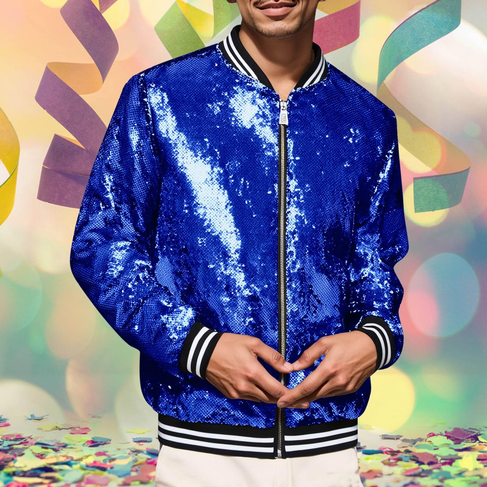 Giacca da uomo a mezza stagione a collo alto giacca da uomo primavera estate paillettes cappotto da lavoro casual bombers escursionismo antivento aeratore giacche sahariane giacca da baseball cappotti