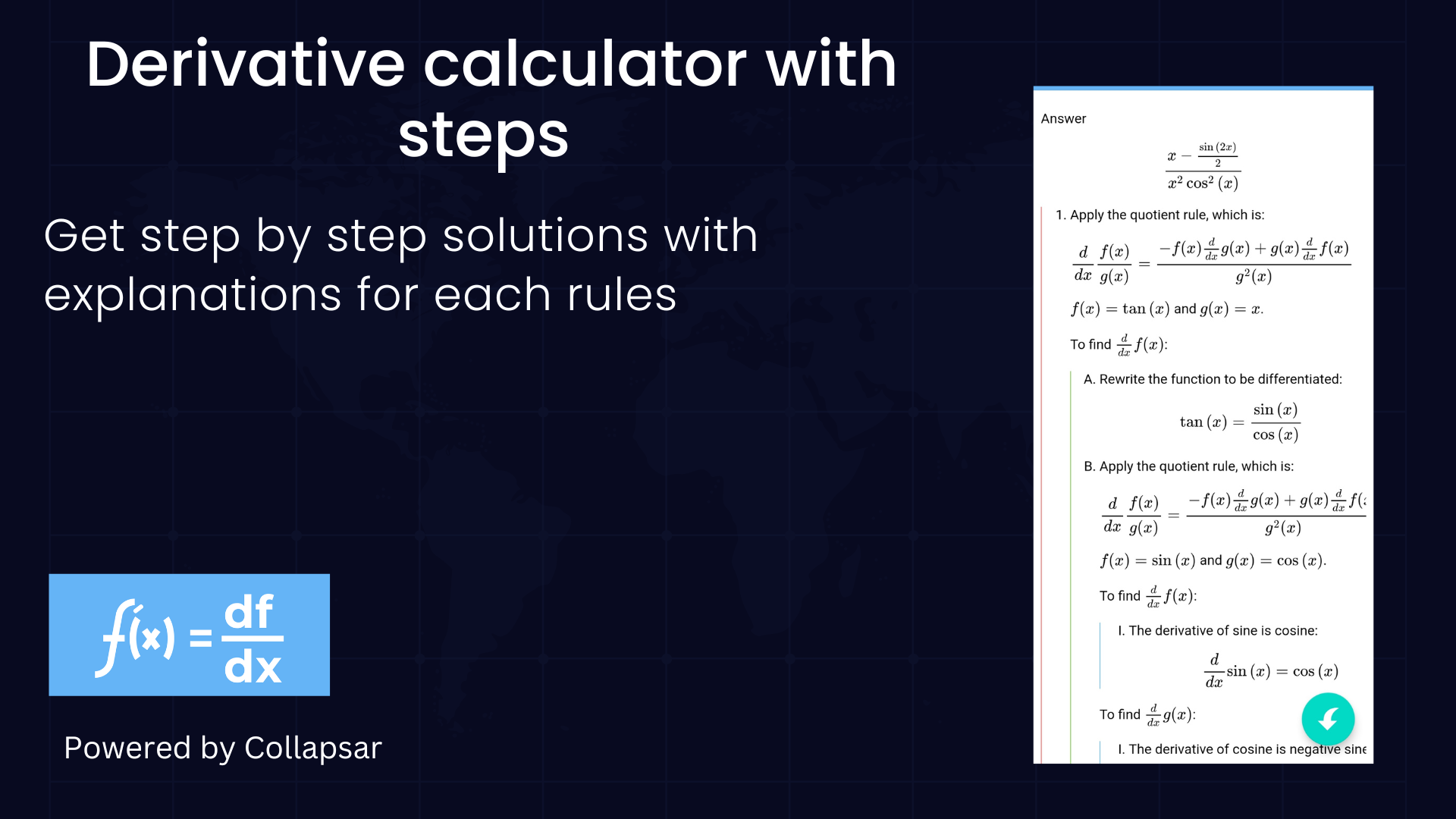 Derivative Calculator Math With Steps App on Amazon Appstore