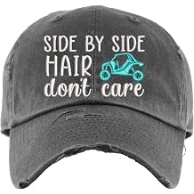 Side by Side Hair Dont Care Hat with UTV | Distressed Baseball Cap or Ponytail Hat | Side By Side Accessories & Apparel | ATV
