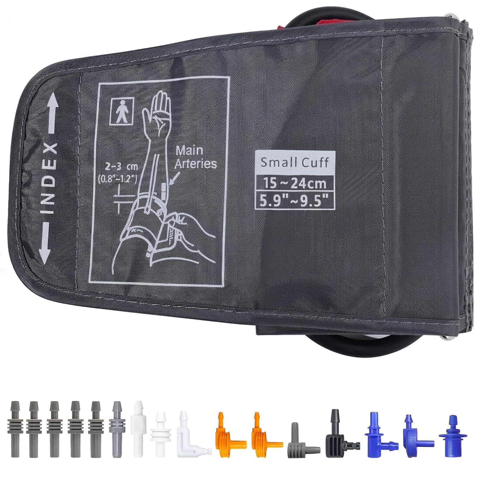 Blutdruckmessgerät Oberarm Manschette,Universal Manschette für Blutdruck,15-24cm Blutdruck Manschette Mit 16 Anschlüssen