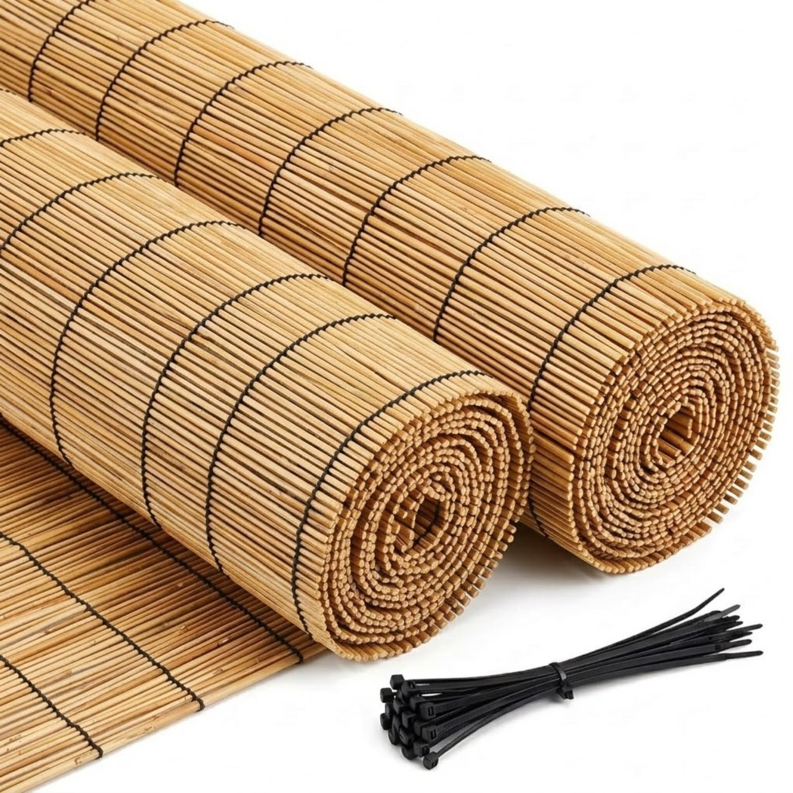Canisse en Roseau Naturel Brise Vue pour Jardin Extérieur et Balcon, Palissade de Jardin, Cache Vue Balcon, Pare Vue Bois et Paillasse pour Pergola, 122x500 cm(Brun,153x457cm(5x15ft))
