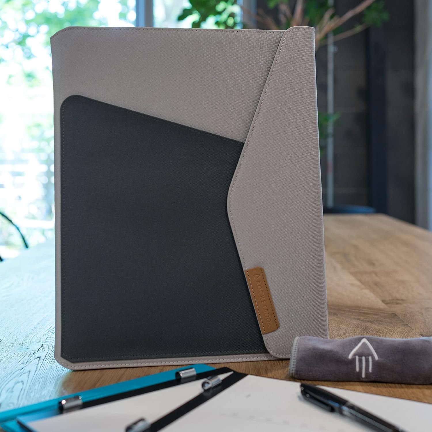Rocketbook Capsule Cover for Orbit Letter - 100% Recyclable Cover with Pen Holder, Magnetic Clasp & Inner Storage - Gray image 5