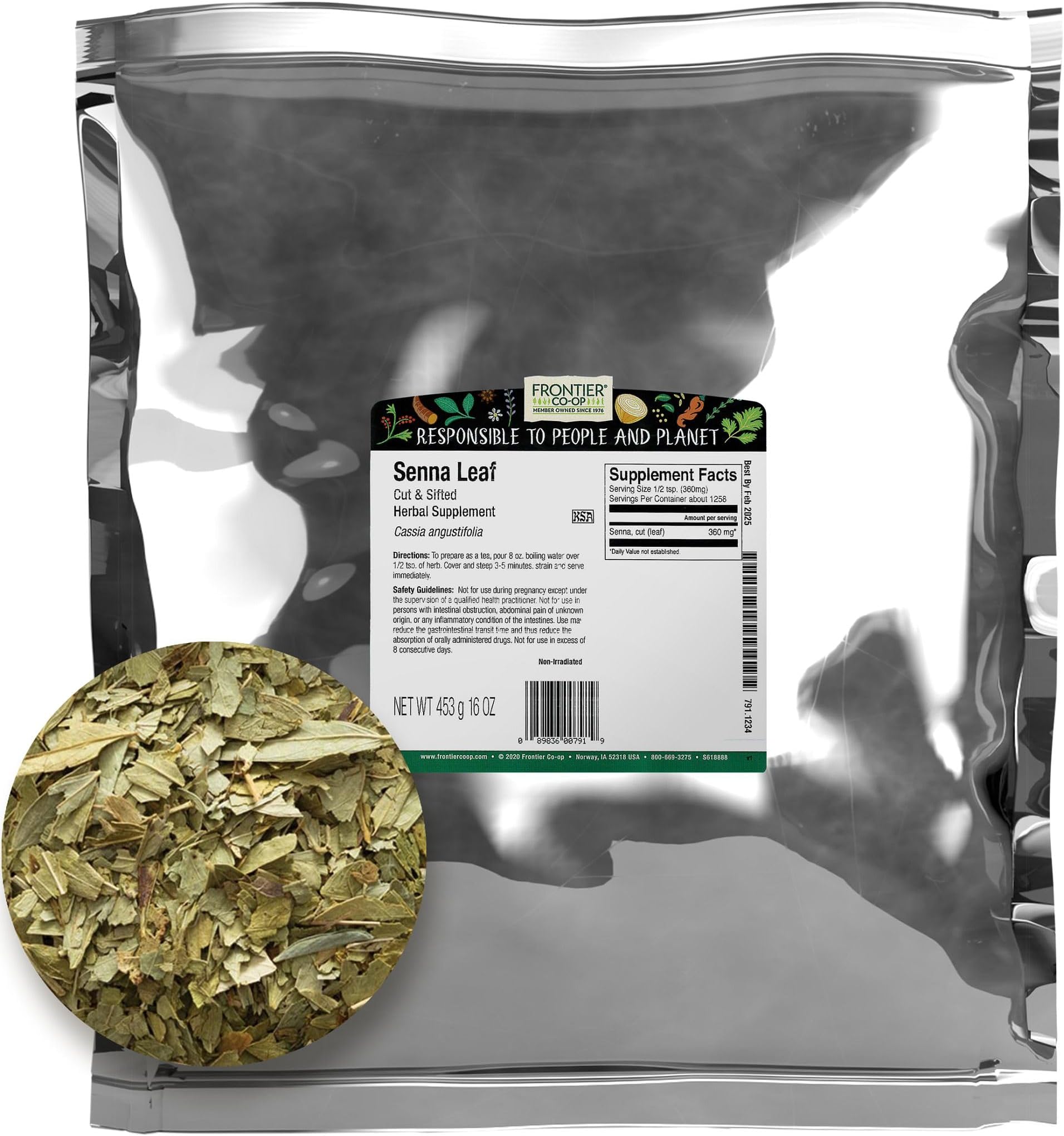 Frontier Co-op, Cut & Sifted Senna Leaf, 16 oz (453 g)