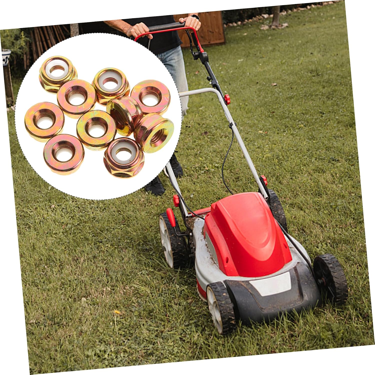 10pcs Lawn Mower Spindle Nut Blade Nut Replacement for Reel Mower Blade Shaft