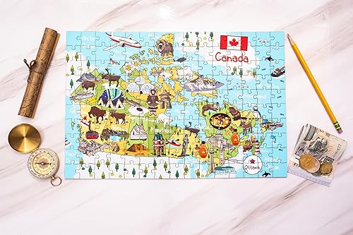 Miniatura 2 de Terra Puzzles Rompecabezas de madera con mapa de Canadá de 152 piezas, 15 x 10 pulgadas