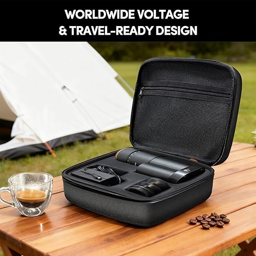 Miniatura 8 de Molinillo de café de rebabas, Wirsh Molino Eléctrico Portátil Geimori T38 Plus, Molinillo de espresso con rebaba cónica, Ajustes de molienda sin