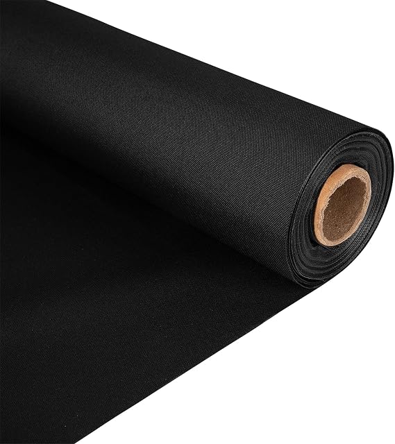 Waterproof Canvas Fabric 7Oz Heavy Duty Thick Outdoor Cover Material 150cm Wide (Black, Per Metre)