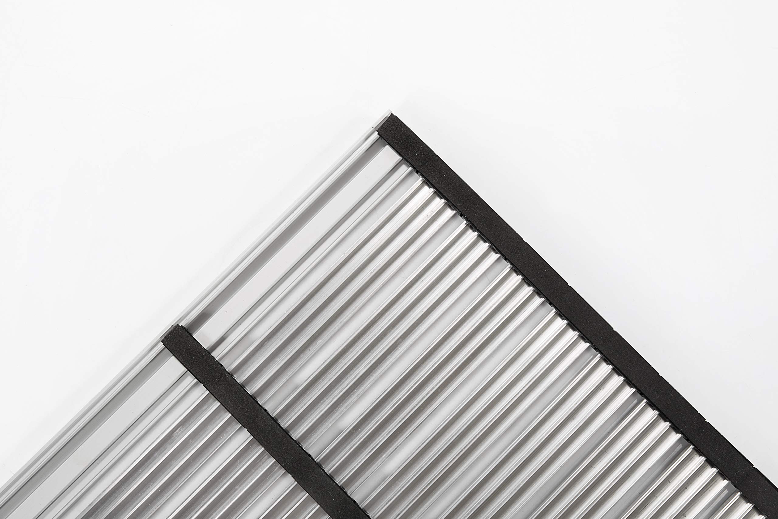 andiamo Exclusive Fußabtreter Türmatte Gummimatte Aluminium Sauberlaufmatte Fußmatte, schwarz, 40 x 60 x 0,8 cm