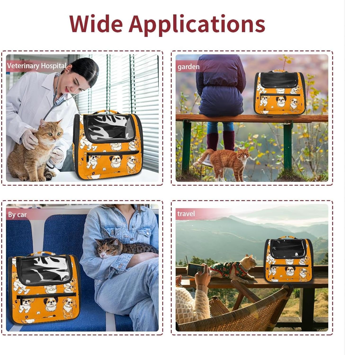 Little Dogs (2) Pet Carrier Airline Approved Soft Sided Portable Cozy Travel Pet Bag, Car Seat Safe Carrier for Cats and Dogs