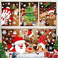 Vista 1 de Christmas Window Stickers 267pcs Christmas Decals Reusable Double Sided Printed Self Adhesive Window Decorations Santa