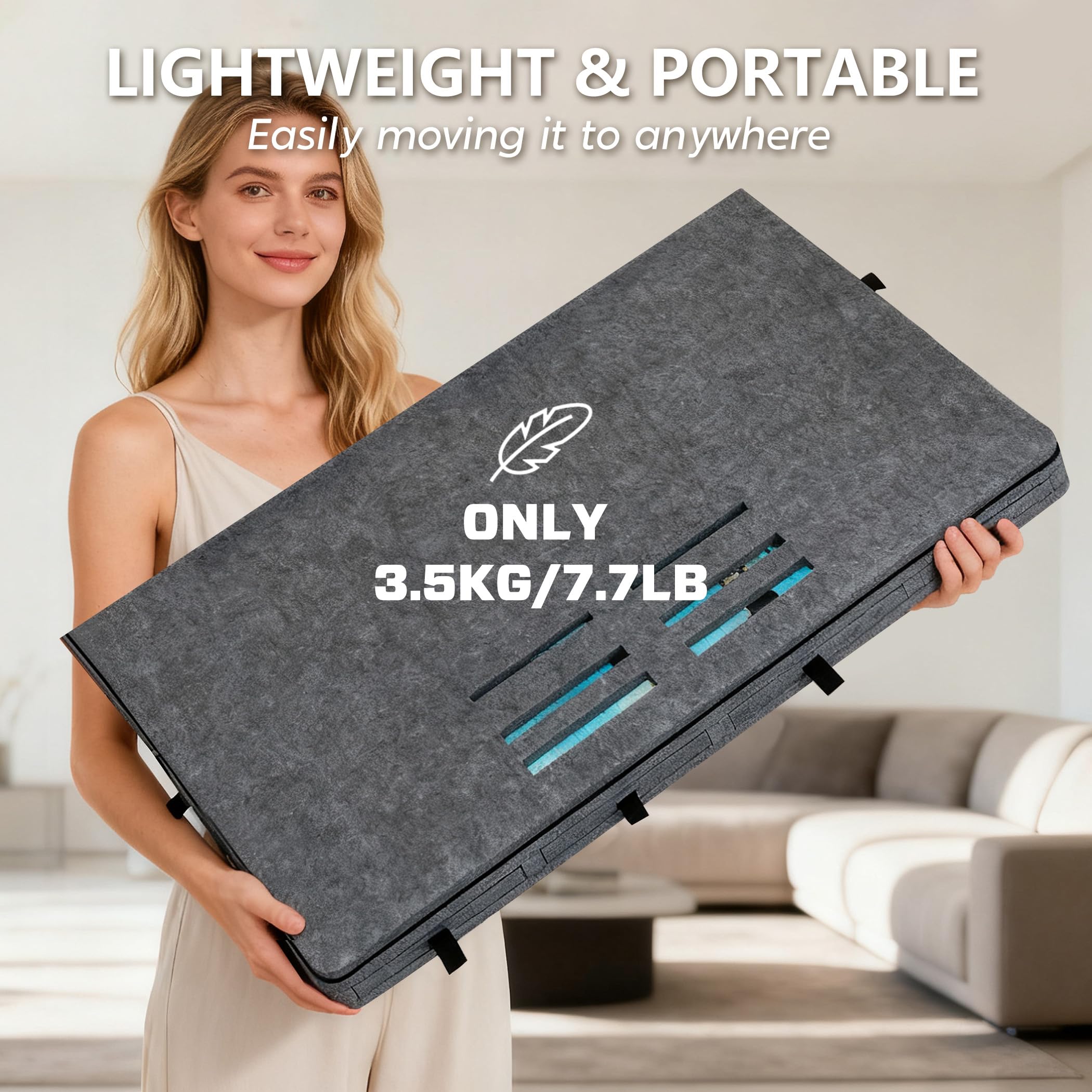 Becko US Tablero de rompecabezas inclinable con soporte y cubierta 2 en 1, estuche de almacenamiento de fieltro ligero con 8 cajones para adultos y niños, mesa de rompecabezas portátil para juegos de