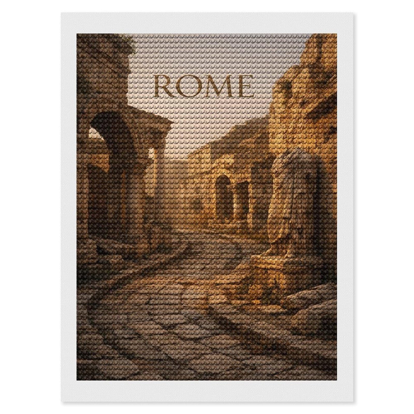 Junmoney Rome Silent Eternity Diamond Painting Kit 12"x16", Easy Handmade Project, Cosy Home Accent, for Craft Lovers, Holiday Gift Idea