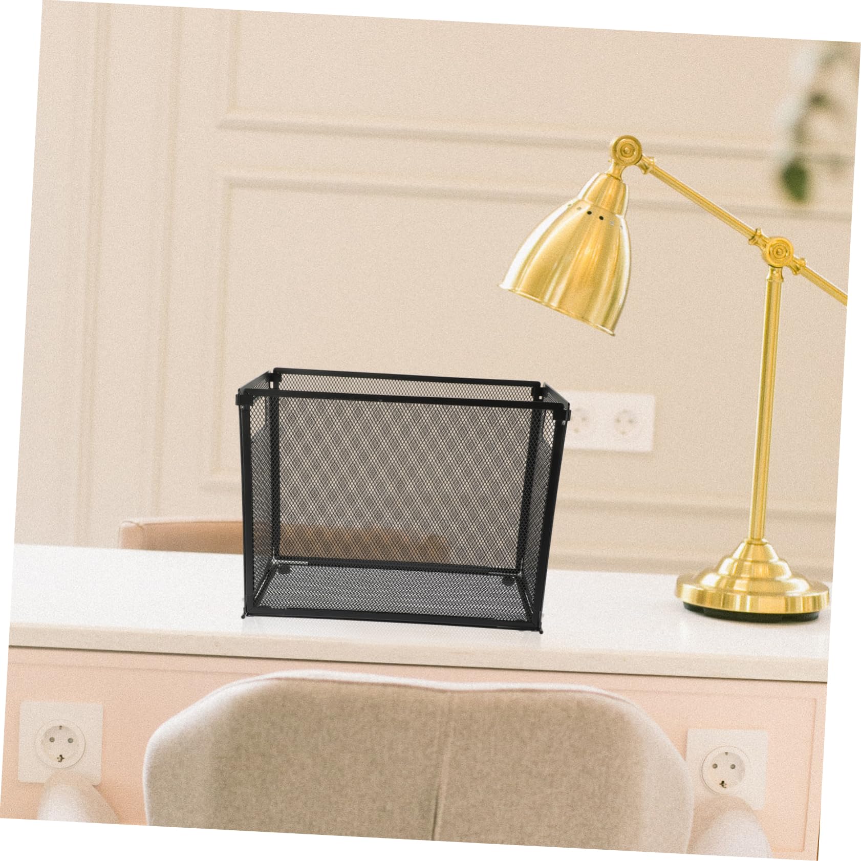 Gogogmee File Organizer for Desk Mesh Document Storage Rack Multi Functional File Holder for Office Supplies Compact Books Magazines Storage Desktop Organizer for Efficient Workspace