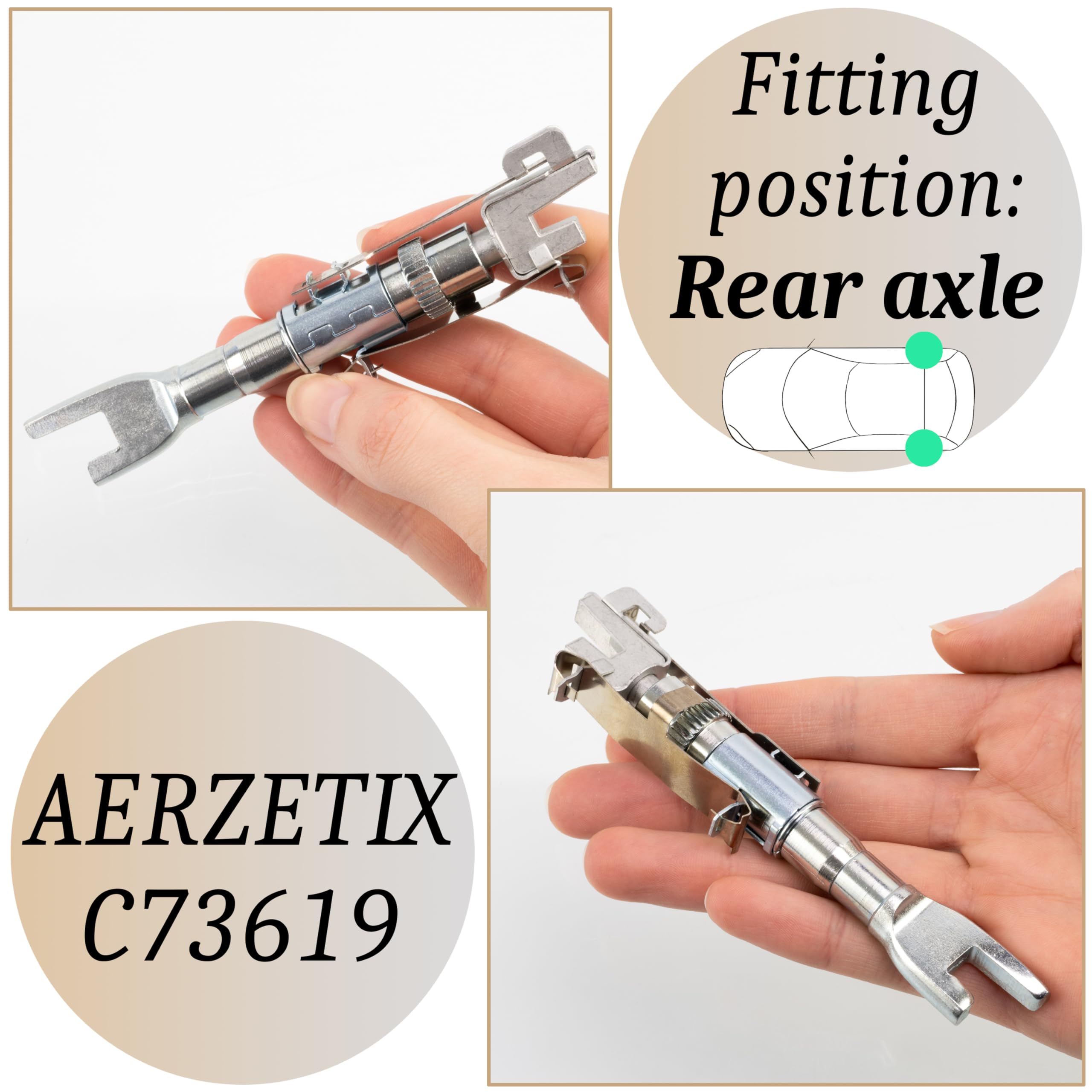 AERZETIX - C73619 - Regolatore, freno a tamburo - lato di montaggio asse posteriore - compatibile con numeri OE 4310.82, 7368325, 9949460
