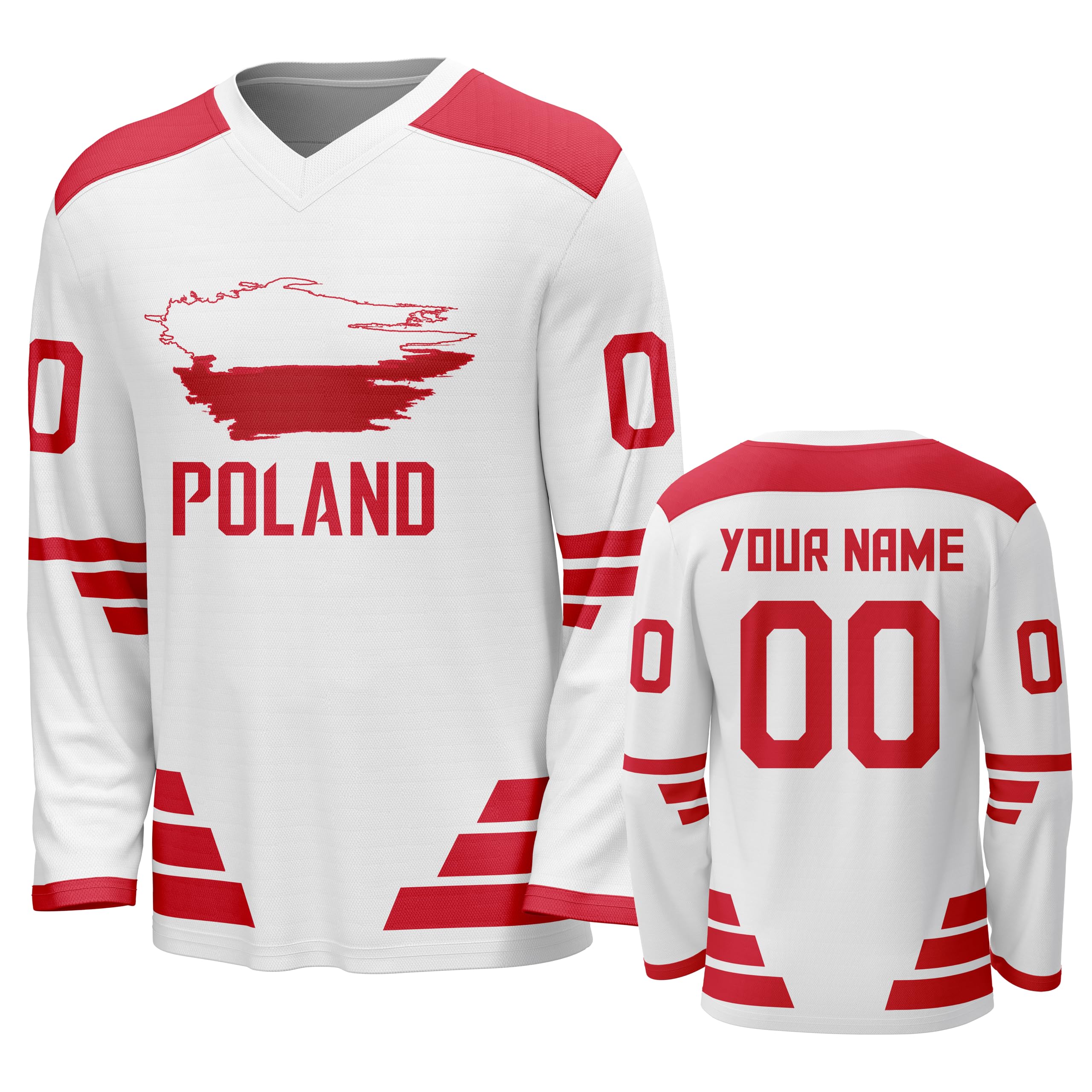 Custom National Hockey Jersey Personalized Name Number V-Neck Sports Ice Hockey Jersey Fans Gift for Men Women Youth