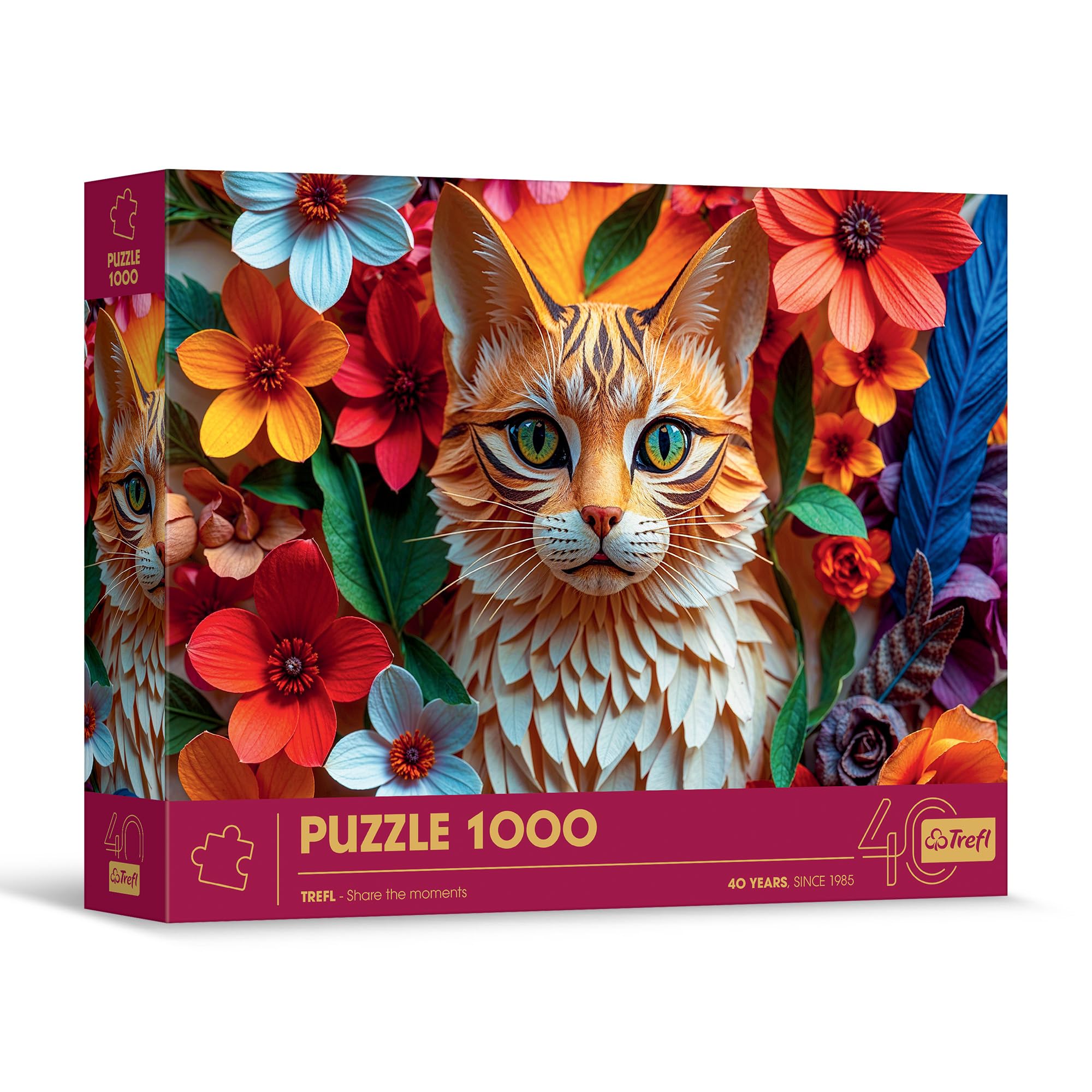 Amazon.com: Trefl - 3D Puzzle, Cat - 1000 Pieces - 40th