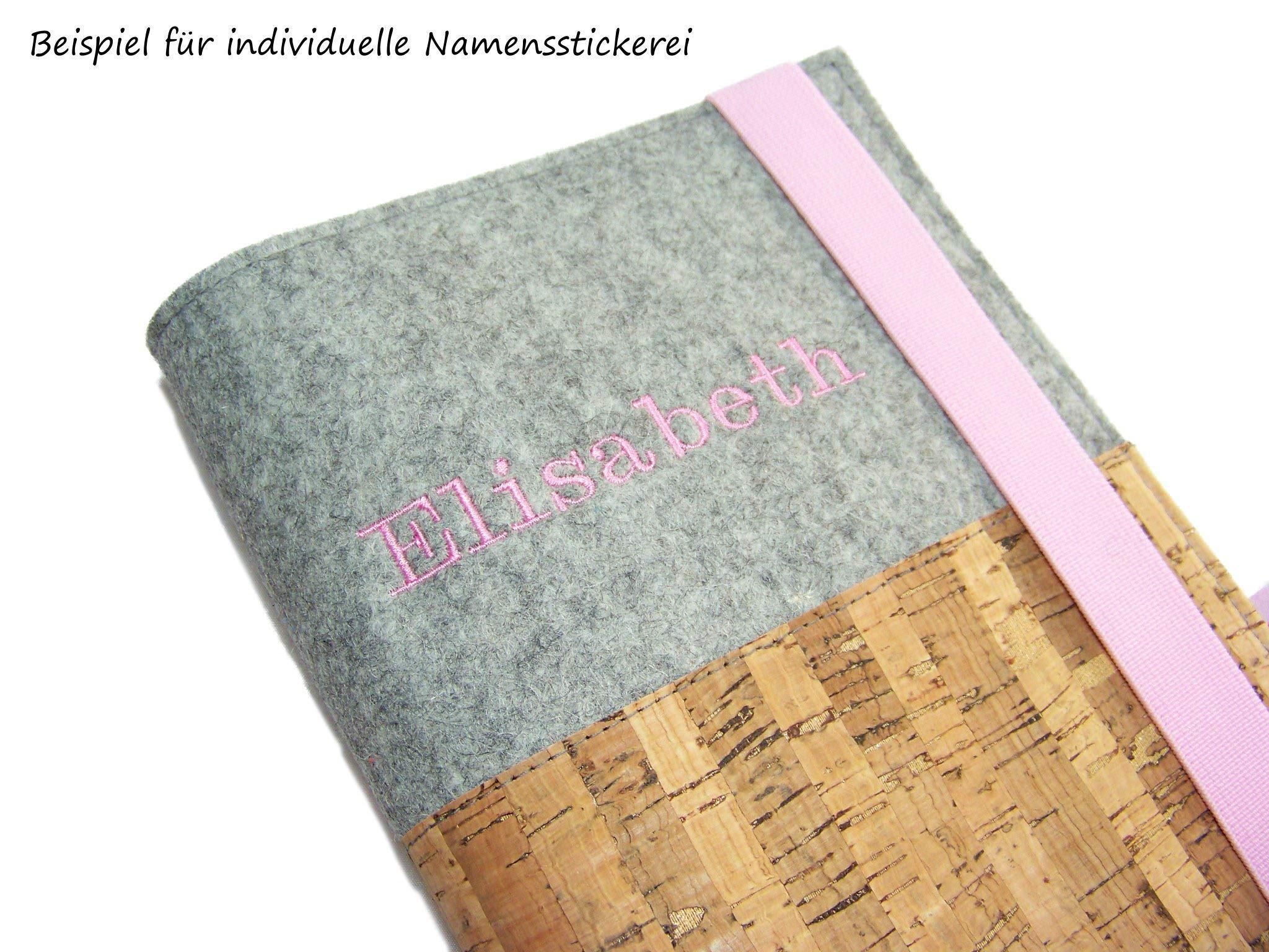 Reiseorganizer Reiseetui Dokumententasche Wollfilz Filz Kork für Reisedokumente inkl. eReader-/Tabletfach bis max. 8"