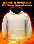 Flygo Men's Casual Fleece Sherpa Lined Hoodie Winter Warm Pullover Hooded Sweatshirt