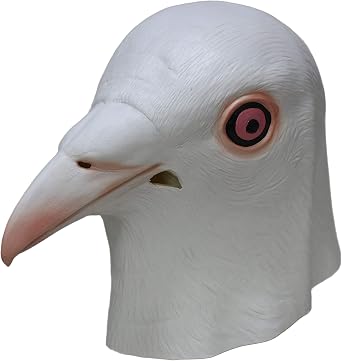 HENGYUTOYMASK White Dove Mask, Halloween Costume Party Latex Animal Bird Head Mask Pigeon