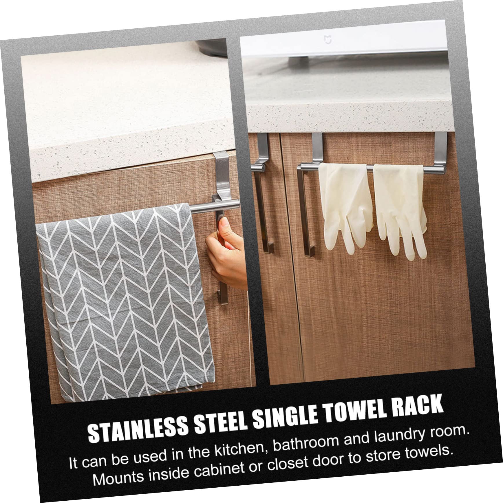 Paquete De 6 Toalleros para Puerta, Toallero De Pared, Perchero De Acero Inoxidable, Toallero para Puerta, Toallero De Pared, Toallero Versátil,Steel Colorx2pcs-36X6.5X6.5CMx2pcs