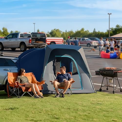 Miniatura 2 de TIMBER RIDGE Tienda de campaña SUV para 5-9 personas con porche de pantalla y toldo para campamento familiar, resistente a la intemperie y portátil,