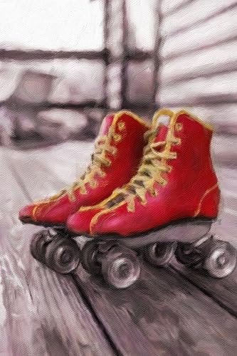 Red Roller Skates - Lined Notebook With Margins: 101 Pages, Medium Ruled, 6 X 9 Journal, Soft Cover