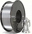 Silk Filament PLA 1.75mm Shiny 3D Printer Filament, Silk Silvery 1kg Spool (2.2lbs), Dimensional Accuracy +/- 0.02mm, Fit Most FDM Printer