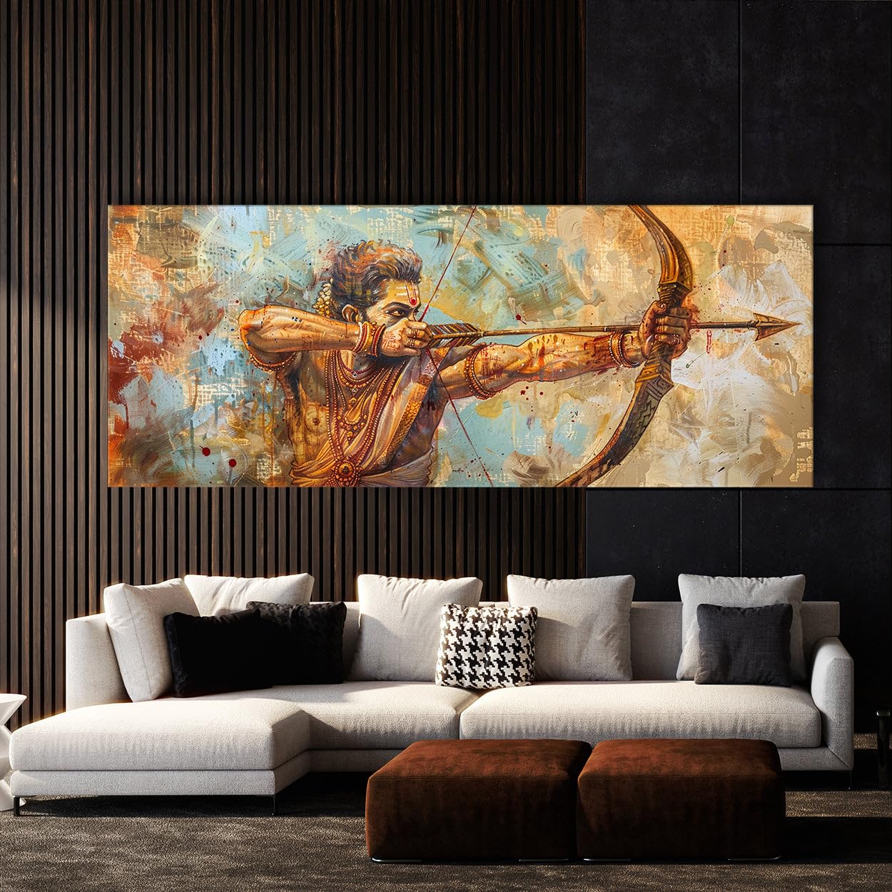 Sense Canvas Arjuna Dynamic Archers Grace 14 Leinwandkunst, Heimdekoration, Wandkunstdruck, Poster, Gemälde, Größe XL, 60 x 24 / 1,9 cm