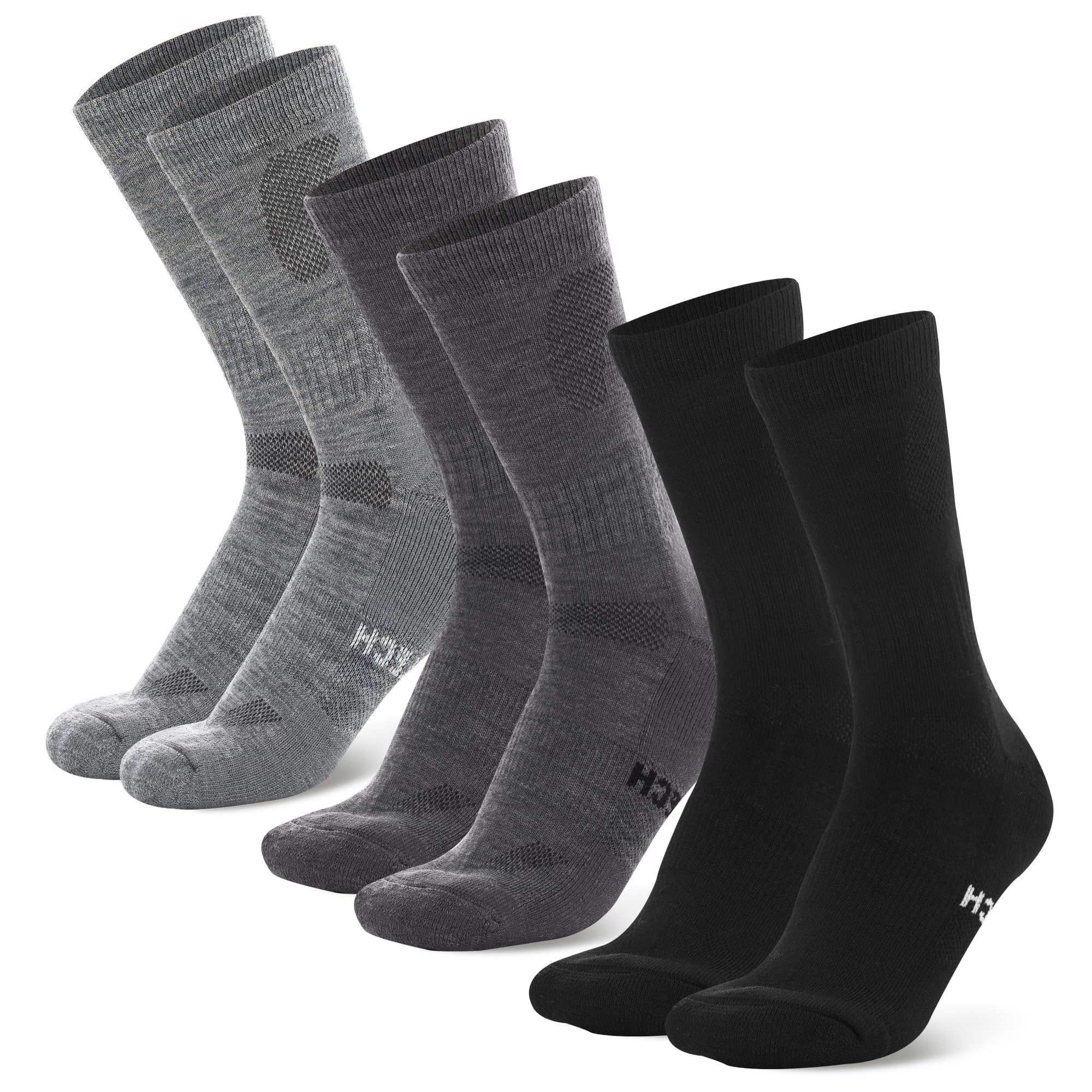 Merino Wool Socks for Men &amp; Women - 3-6 Pack Wool Hiking Socks - Crew Style