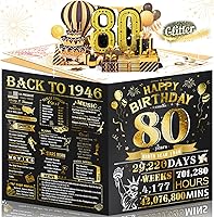 Vista 25 de Tarjeta de cumpleaños número 60 para hombres, mujeres y esposos, gigantes, desplegables, para desear felices 60, valoración de 1965, dorado y negro