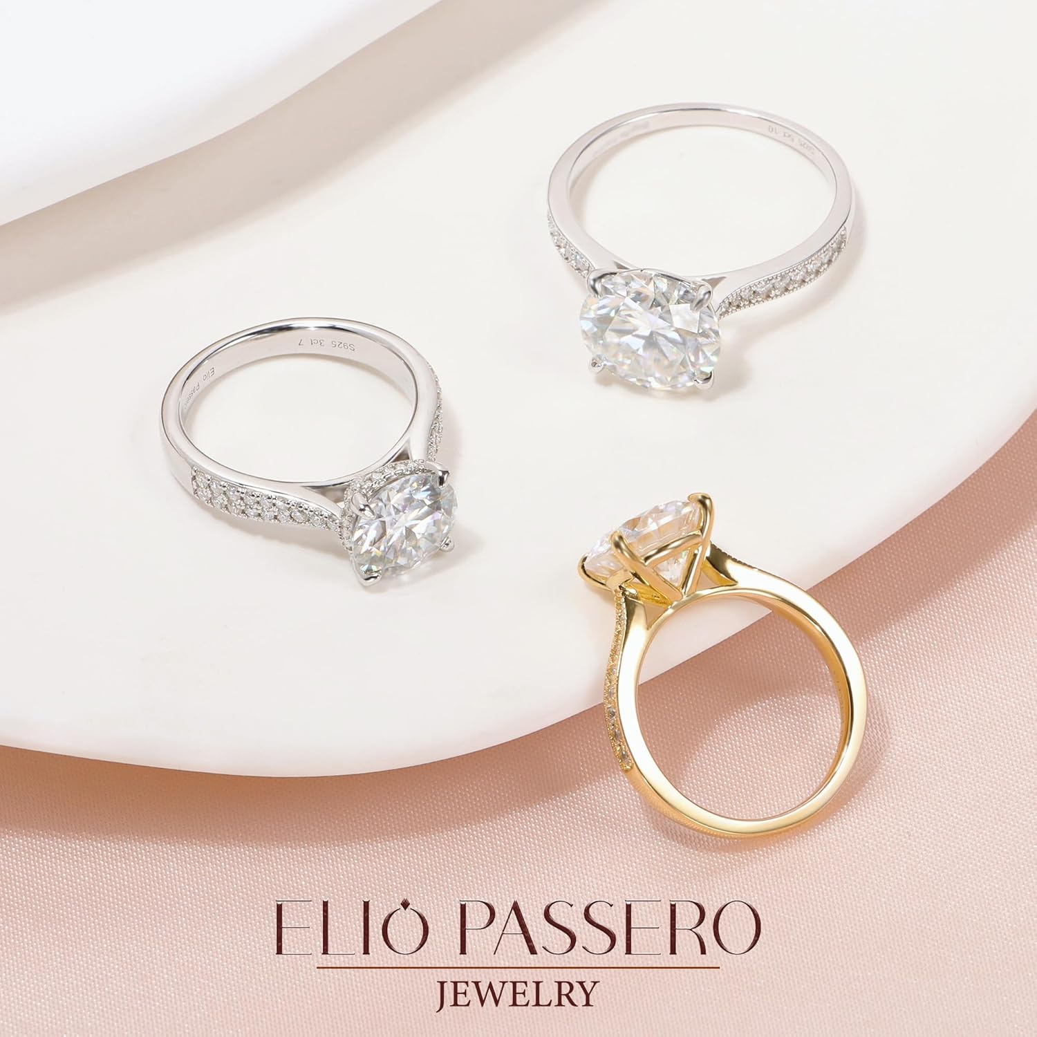 Moissanite Engagement Rings for Women,Promise Rings 925 Sterling Silver with 18K Yellow/White Gold Plated,D Color VVS1 Wedding Band Moissanite Ring 0.5/1/1.5/2/3/4CT - Image 7