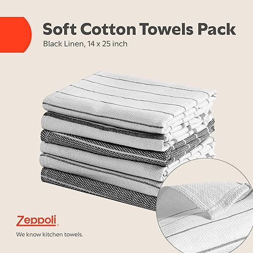 Miniatura 9 de Zeppoli - Paquete de 30 toallas de cocina clásicas, hechas de 100% algodón natural, trapos de limpieza reutilizables, superabsorbentes, lavables a
