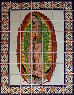Our Lady Virgen De Guadalupe. Clay Talavera Tile Mural