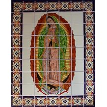 Our Lady Virgen De Guadalupe. Clay Talavera Tile Mural