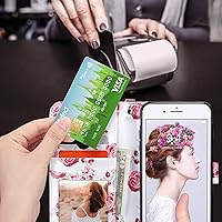 Vista 7 de ULAK Funda tipo cartera compatible con iPhone 7 Plus/8 Plus, piel sintética de alta calidad con tarjetero para mujer, función atril, funda Borgoña