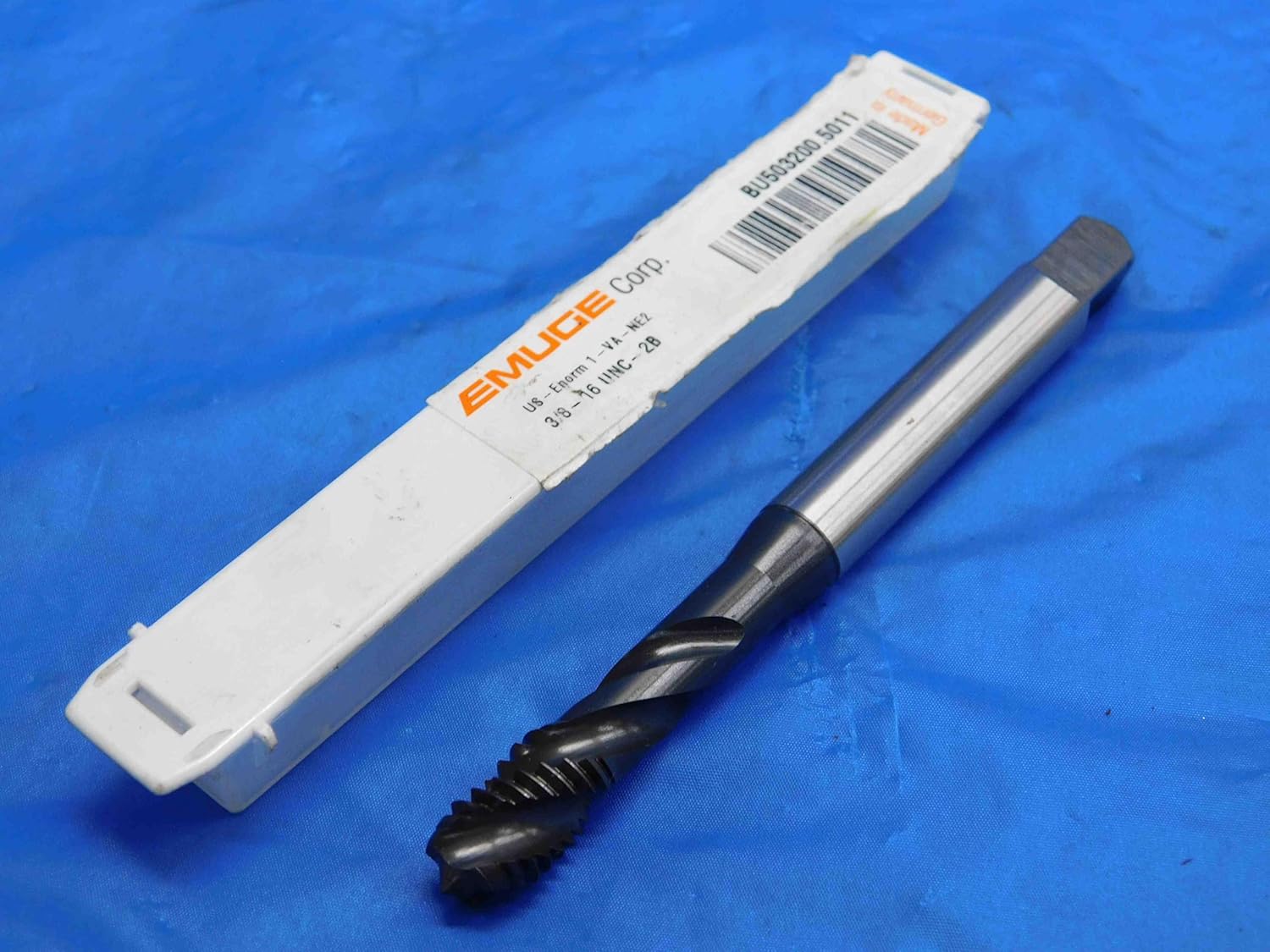 EMUGE 3/8 16 UNC 2B HSS Bottoming TAP 3 Spiral Flute .375 ENORM 1-VA-NE2 - RB2068CP2