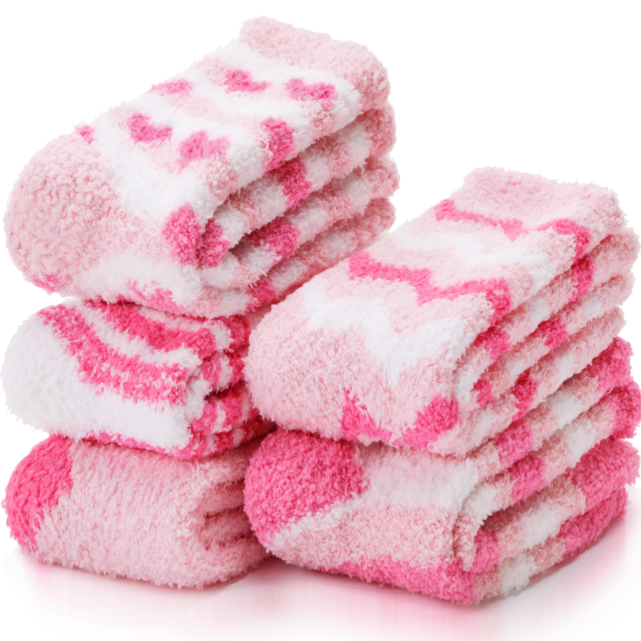 Antsang Women's Pink Fluffy Socks Bed Slipper Cosy Winter Warm Thick Soft Fleece Comfy Gift Christmas Stocking Fillers(Pink)