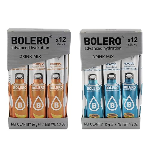 BOLERO Mezcla de bebida en polvo con sabor a almendras, sin azúcar y baja en calorías, hace 16 onzas para un sabor fuerte o 32 onzas para un sabor