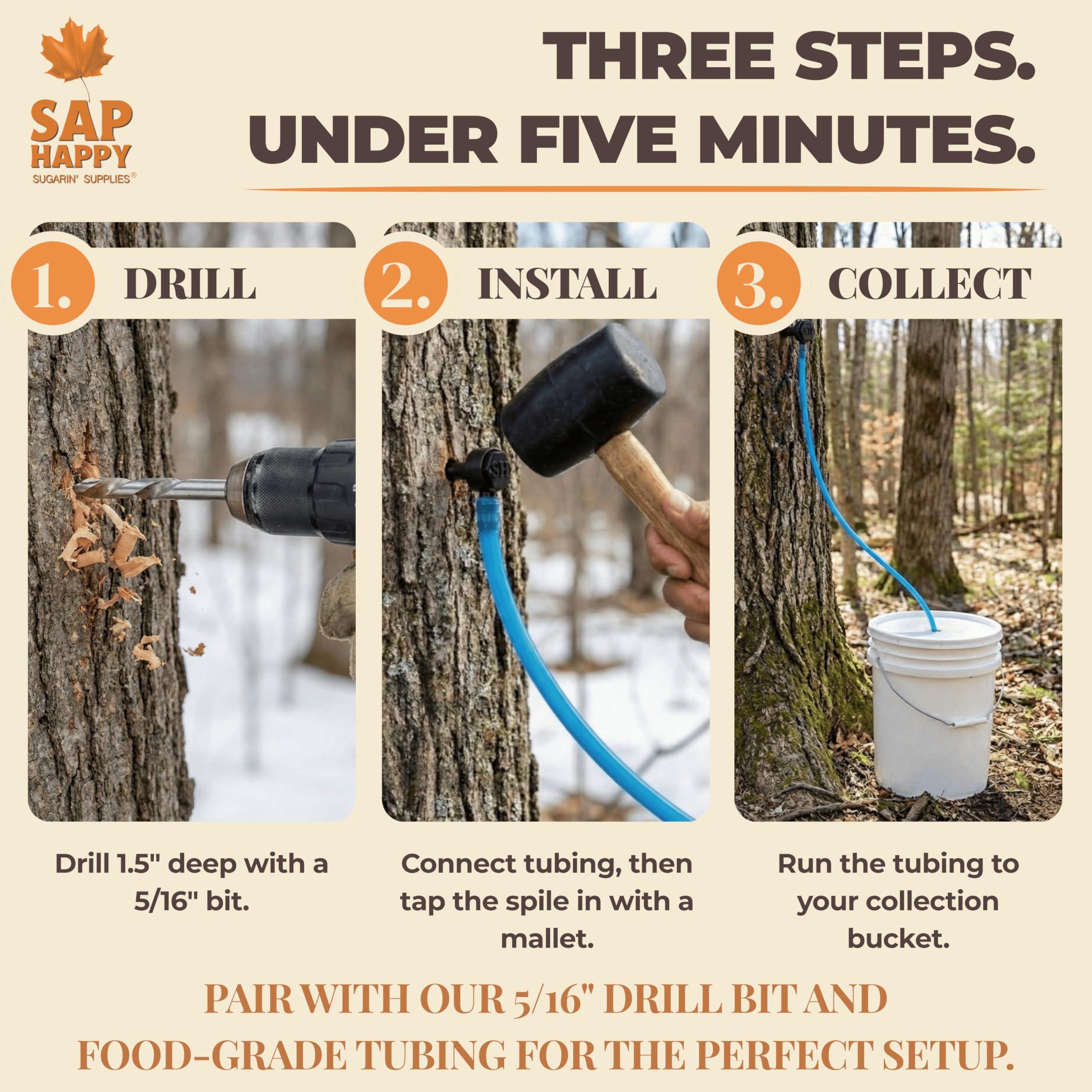Maple Sap Spiles, 5/16 Zoll Ecolo Wasserhähne für Ahornbäume, Ahornsirup Spile (10)