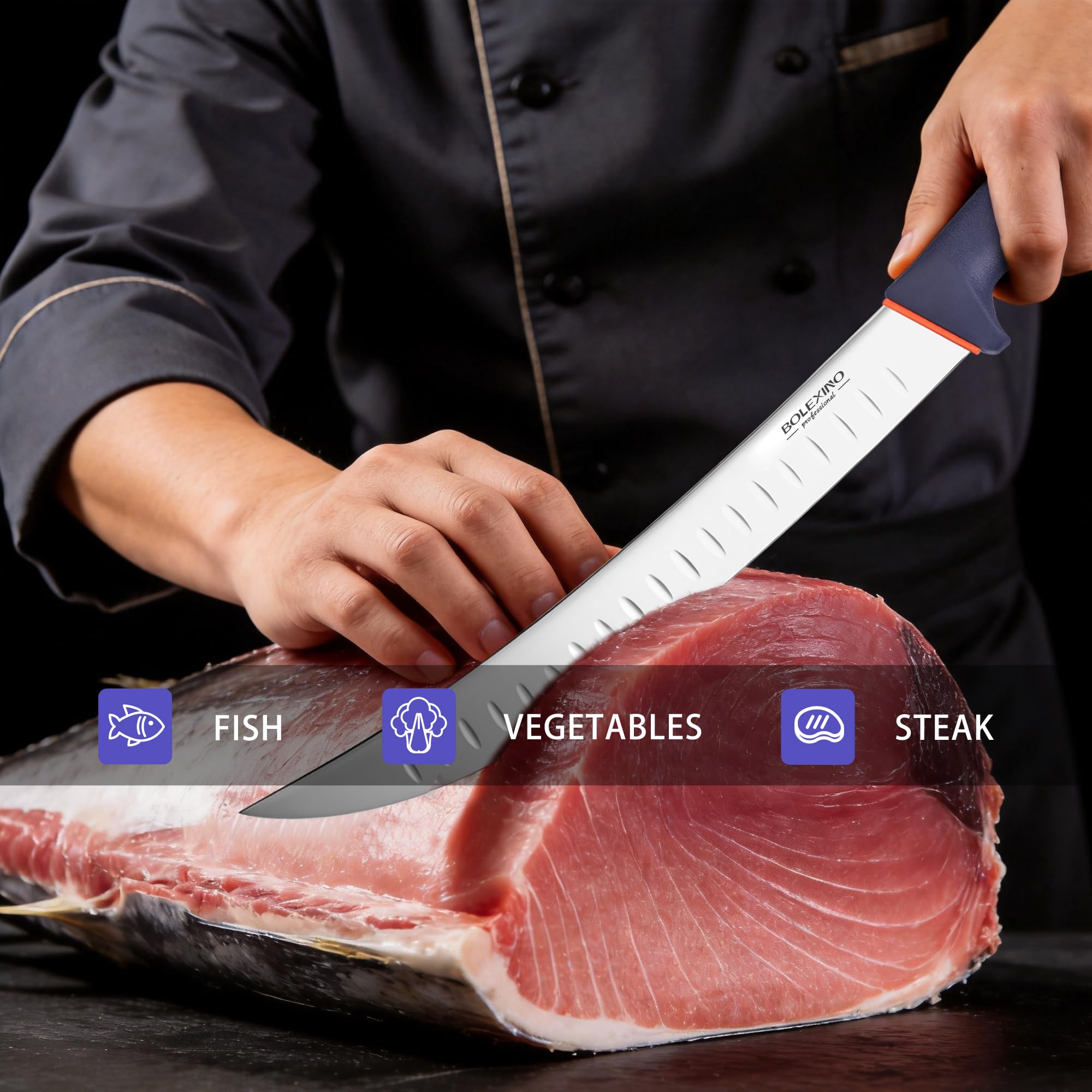 Brisket Slicing Knife, 12" Carving Knife W/Granton Edge for Meat — Amazon image 5