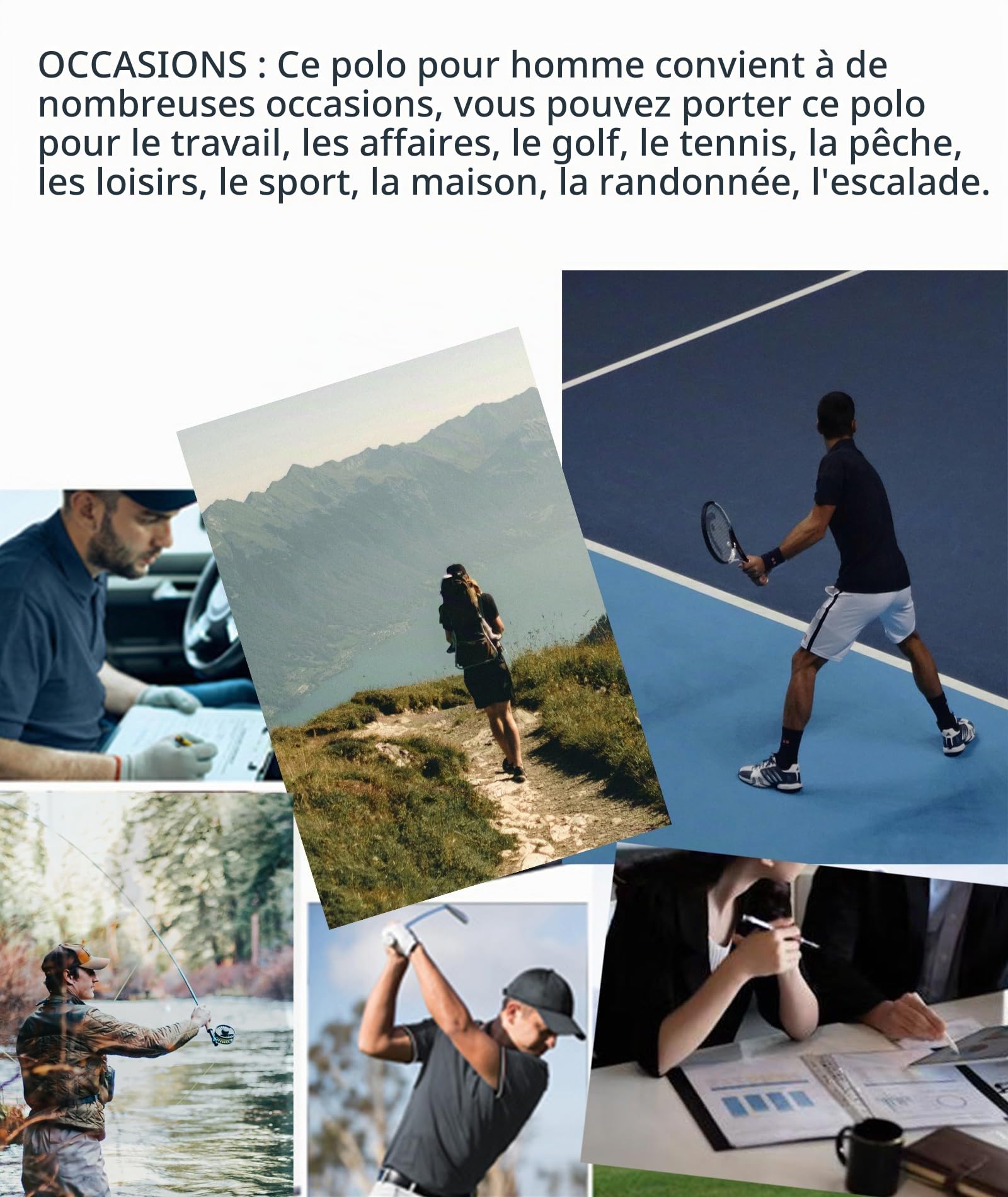 JACKETOWN Lot de 3 Polo pour Homme à Manches Longues Polo de Golf Travail avec Boutons Polos Chemise Respirants Décontractés T Shirts à Poche
