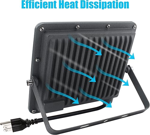 Miniatura 9 de Indmird 60W Led Outdoor Flood Light, Exterior Flood Lights, Plug in Flood Light, for Yard, Playground, Stadium, Lawn,Garden, Garages,Basketball Court