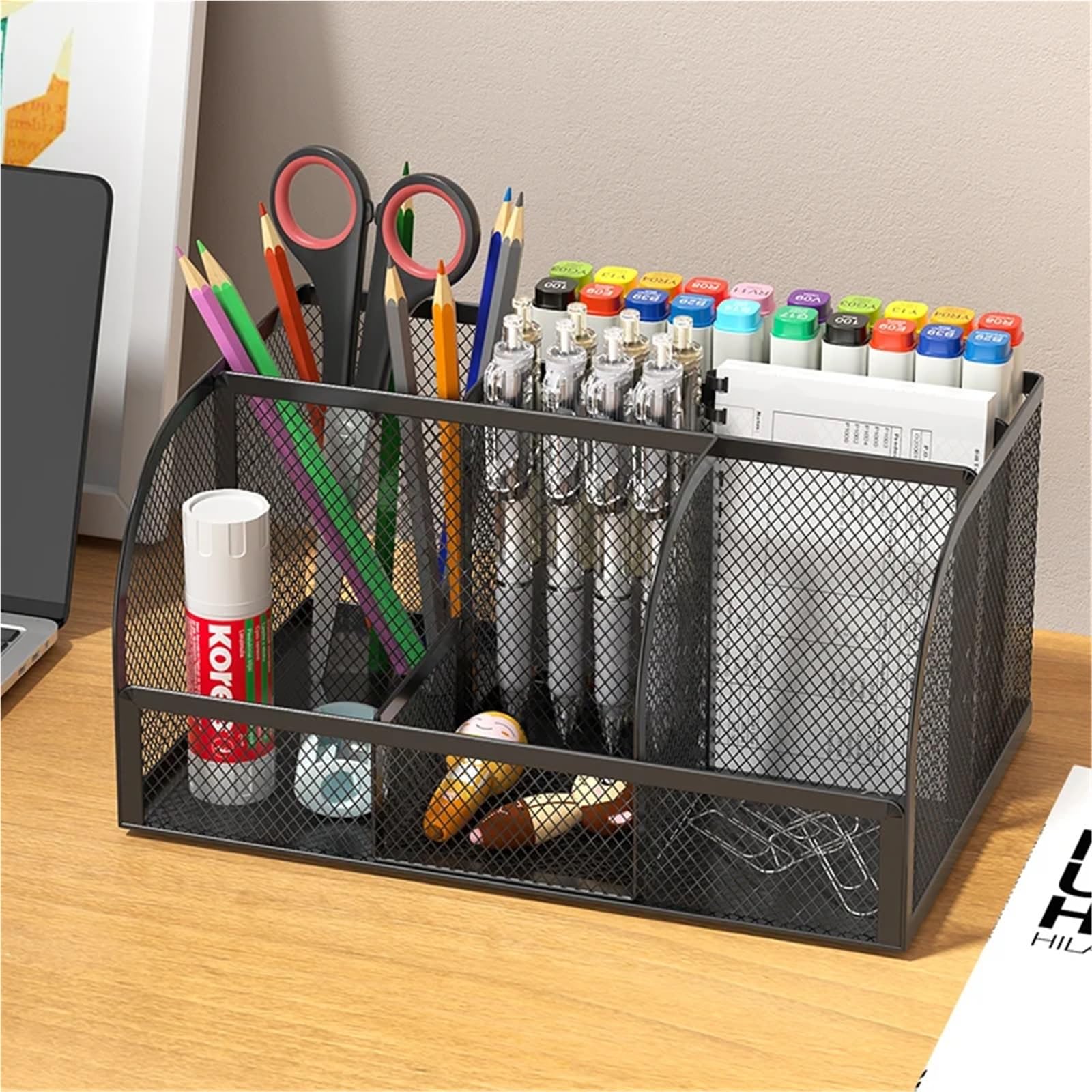 Organizer Scrivania Metal Pen Holder Creative Simple Stationery Storage Box Desktop Decoration Office Supplies(WHITE)
