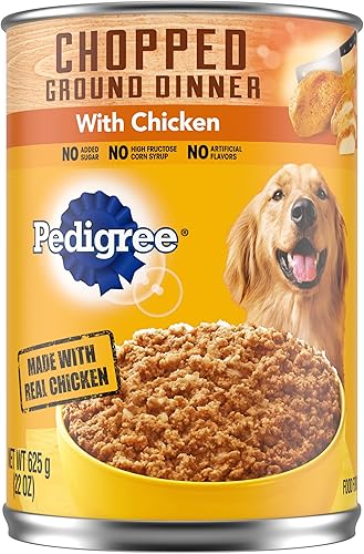 Pedigree Chopped Ground Dinner Wet Dog Food 22 oz Cans Pack of 12