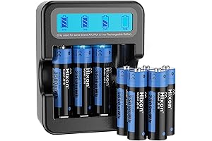 Hixon Rechargeable Batteries AA with LCD Charger- Powered for Your Blink Camera and More