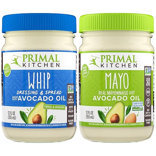 Primal Kitchen Paquete de 2 mayonesas variadas, 1 mayonesa de aceite de aguacate y aderezo para batir
