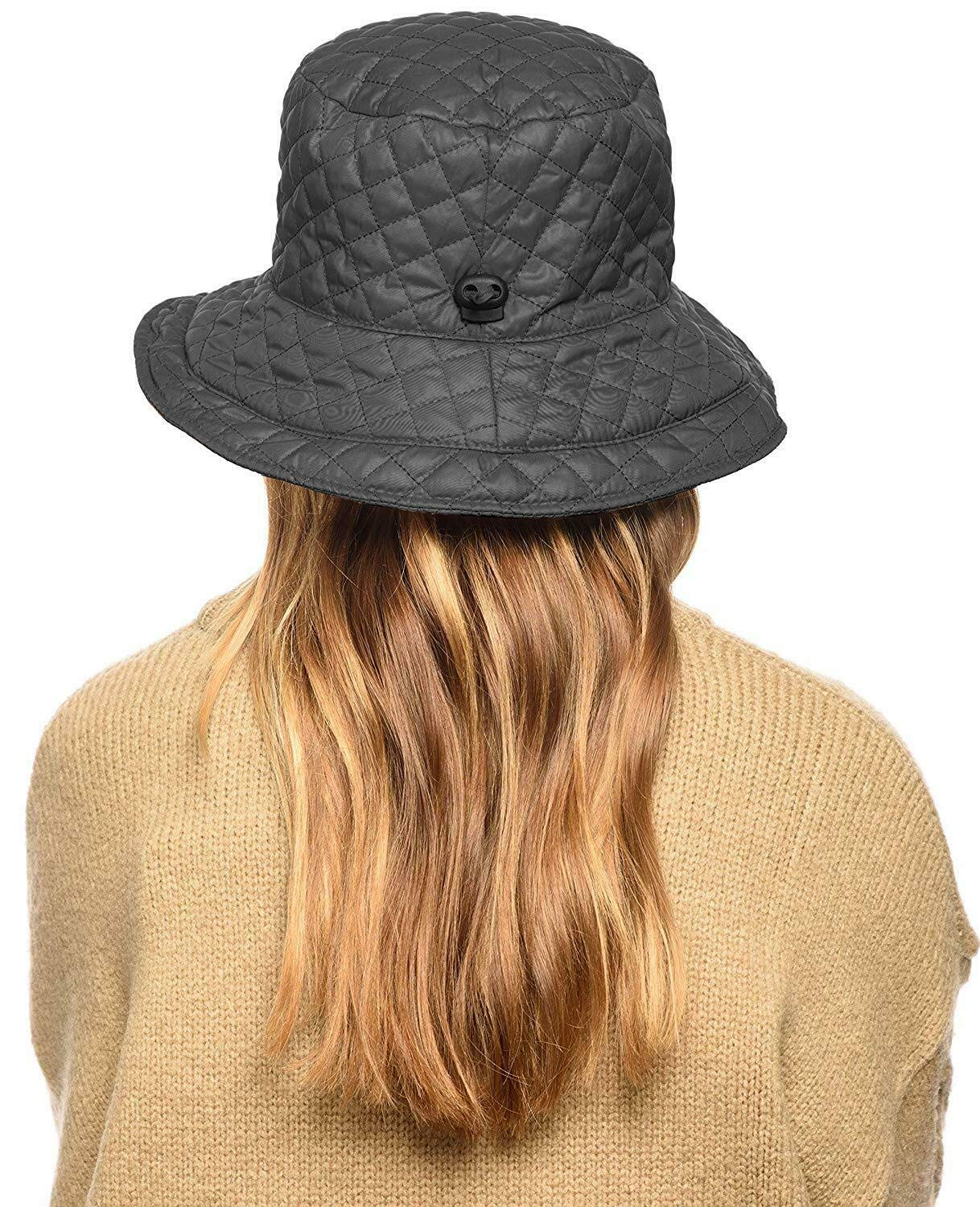 Rain Bucket Hats Women Packable Reversible Water Resistant Waterproof Rain Hats One Size (US, Alpha, One Size, Black Water Repellent 3004)